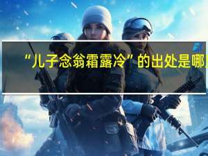 “儿子念翁霜露冷”的出处是哪里