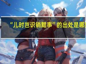 “儿时岂识销黯事”的出处是哪里