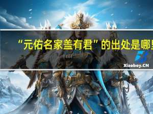 “元佑名家盖有君”的出处是哪里