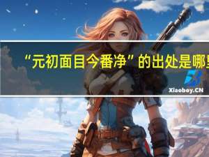 “元初面目今番净”的出处是哪里