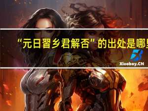 “元日習乡君解否”的出处是哪里