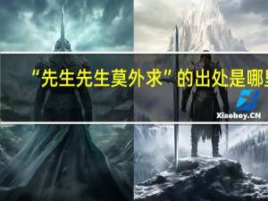 “先生先生莫外求”的出处是哪里
