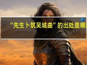 “先生卜筑吴城曲”的出处是哪里