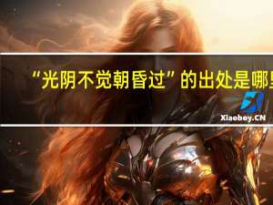 “光阴不觉朝昏过”的出处是哪里