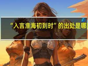 “入言淮海初到时”的出处是哪里