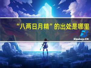 “八两日月精”的出处是哪里