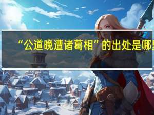 “公道晚遭诸葛相”的出处是哪里