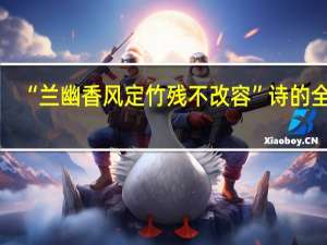 “兰幽香风定竹残不改容”诗的全文