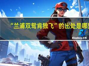 “兰浦双鸳肯独飞”的出处是哪里