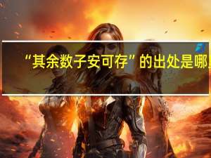 “其余数子安可存”的出处是哪里