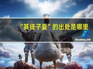 “其徒子夏”的出处是哪里