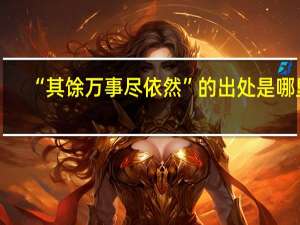“其馀万事尽依然”的出处是哪里