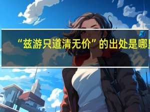 “兹游只道清无价”的出处是哪里