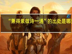 “兼得紫微诗一通”的出处是哪里