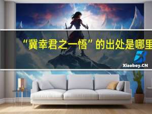“冀幸君之一悟”的出处是哪里