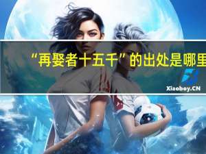 “再娶者十五千”的出处是哪里