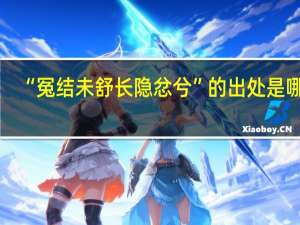 “冤结未舒长隐忿兮”的出处是哪里