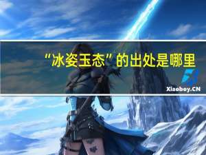 “冰姿玉态”的出处是哪里