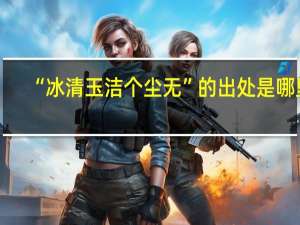 “冰清玉洁个尘无”的出处是哪里