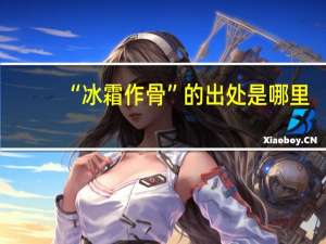 “冰霜作骨”的出处是哪里