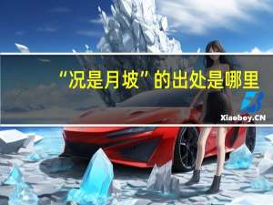 “况是月坡”的出处是哪里