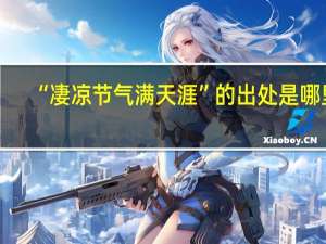 “凄凉节气满天涯”的出处是哪里