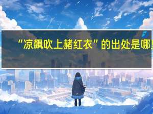 “凉飙吹上赭红衣”的出处是哪里