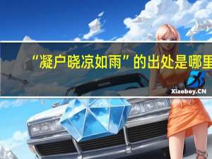 “凝户晓凉如雨”的出处是哪里