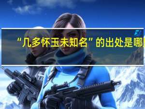 “几多怀玉未知名”的出处是哪里