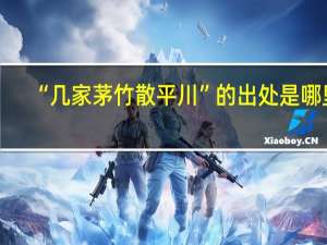 “几家茅竹散平川”的出处是哪里
