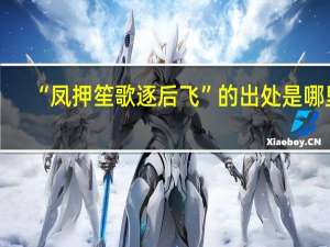 “凤押笙歌逐后飞”的出处是哪里
