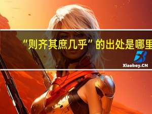 “则齐其庶几乎”的出处是哪里