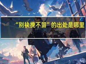 “别袂挽不留”的出处是哪里