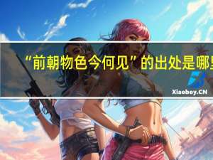 “前朝物色今何见”的出处是哪里