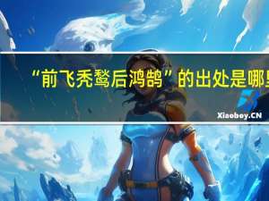 “前飞秃鹙后鸿鹄”的出处是哪里