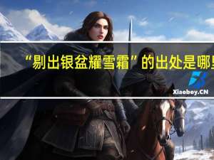 “剔出银盆耀雪霜”的出处是哪里