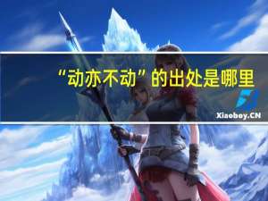“动亦不动”的出处是哪里