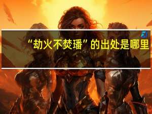 “劫火不焚璠”的出处是哪里
