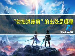 “勿拍洪崖肩”的出处是哪里