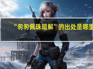 “匆匆佩珠暗解”的出处是哪里