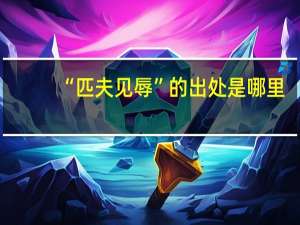 “匹夫见辱”的出处是哪里