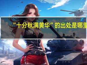 “十分秋满黄华”的出处是哪里
