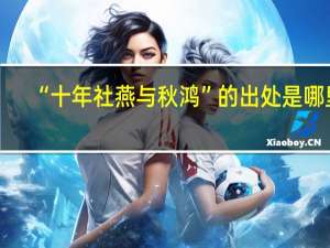 “十年社燕与秋鸿”的出处是哪里