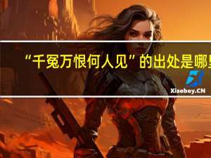 “千冤万恨何人见”的出处是哪里