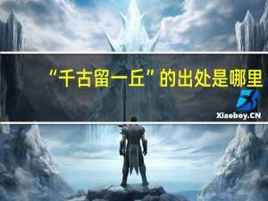 “千古留一丘”的出处是哪里