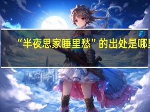 “半夜思家睡里愁”的出处是哪里