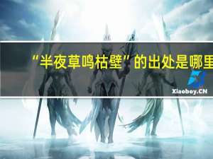 “半夜草鸣枯壁”的出处是哪里