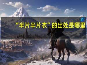 “半片半片衣”的出处是哪里