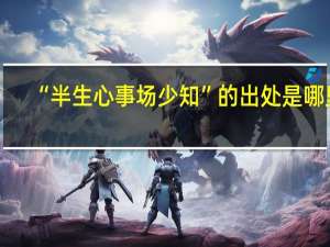 “半生心事场少知”的出处是哪里