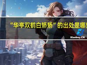 “华亭双鹤白矫矫”的出处是哪里